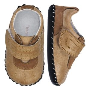Pediped Cooper 6-12 months infant leather mocs shoes tan brown NWT